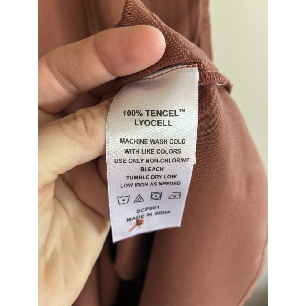 Quince Women's Long Button Down Dress Prairie Brown Neutral Medium Chic Boho - Picture 4 of 8
